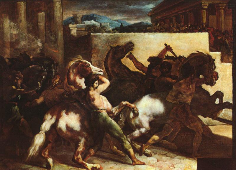  Theodore   Gericault The Race of the Barbary Horses china oil painting image